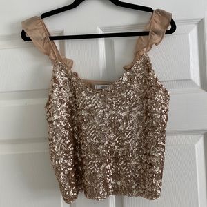 Mango crop top MNGO Christmas sequins blouse
